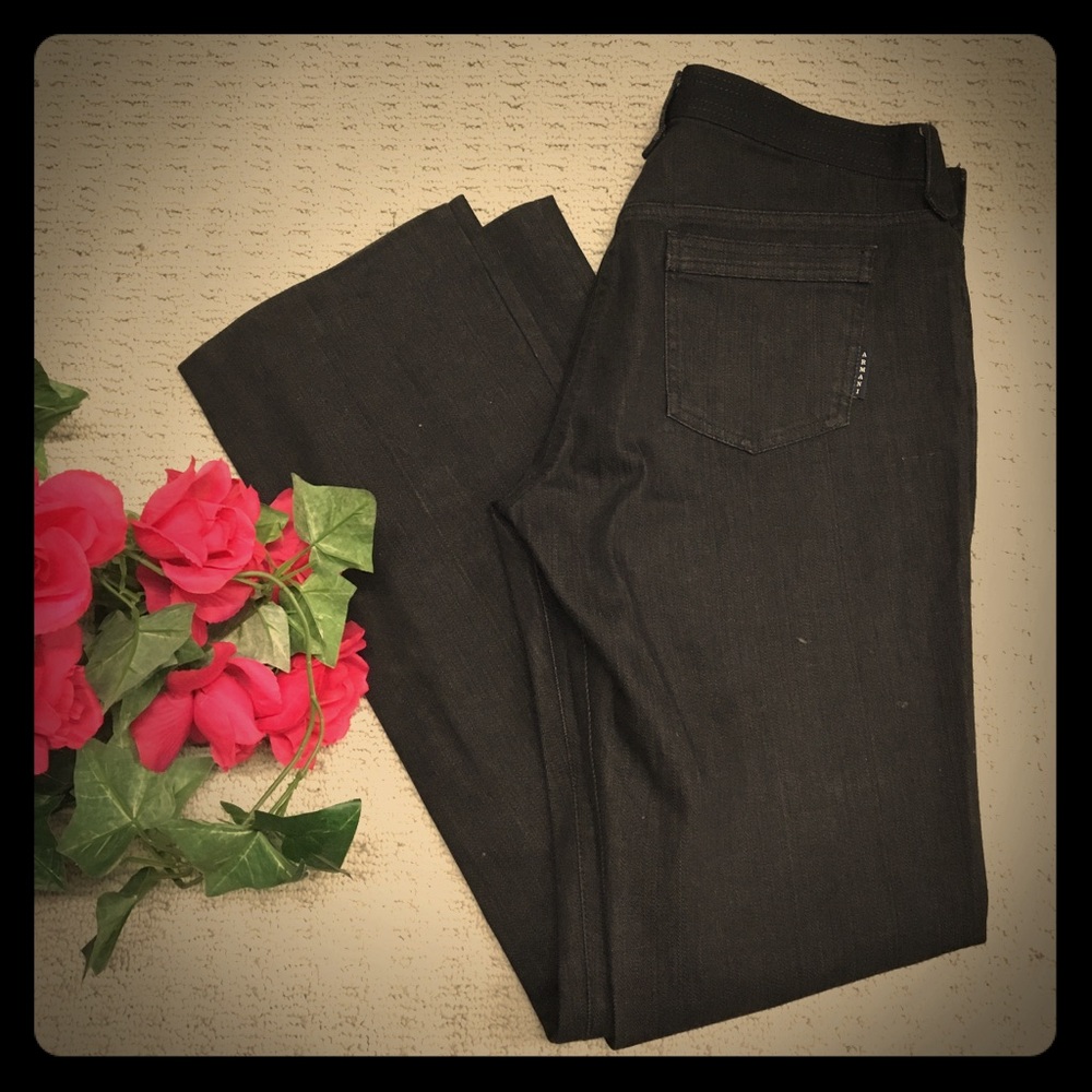 NWOT Armani Collezioni black trouser jeans